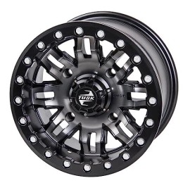 TUSK 4/137 Tusk Teton Beadlock Wheel 14x7 4.0 + 3.0 Gun Metal/Black