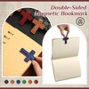 Skyygemm 6 Pcs Christian Magnetic Bookmarks Cross Leather Magnetic Bookmarks