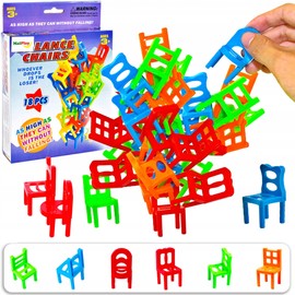 HUKITECH Premium Popular Stacking Game Chair on Chair - Balance Chairs Ladder & Chairs Stacking Chair Game Skill Game Family Game with Fun Guarantee