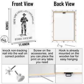 Funny Coffee Canvas Wall Art Framed Art Coffee Lovers Gift Ideas Coffee Bar Decor Kitchen Decor Western Stuff Painting Wall Decor Coffee Art Canvas Prints for Coffee Station Home Dining Room Decor