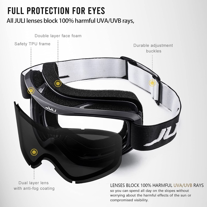 Juli Kids Ski Goggles,Snow Snowboard Goggles Boy Girl Snowmobile Skiing