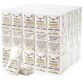 120 Pack Funeral Facial Tissues Keepsakes Memorial Pocket Tissues Inspirational Poem 3 Ply Mini Travel Size Tissue Individual Packs Funeral Favors for Guests Relatives Family Friends Memorial Gift