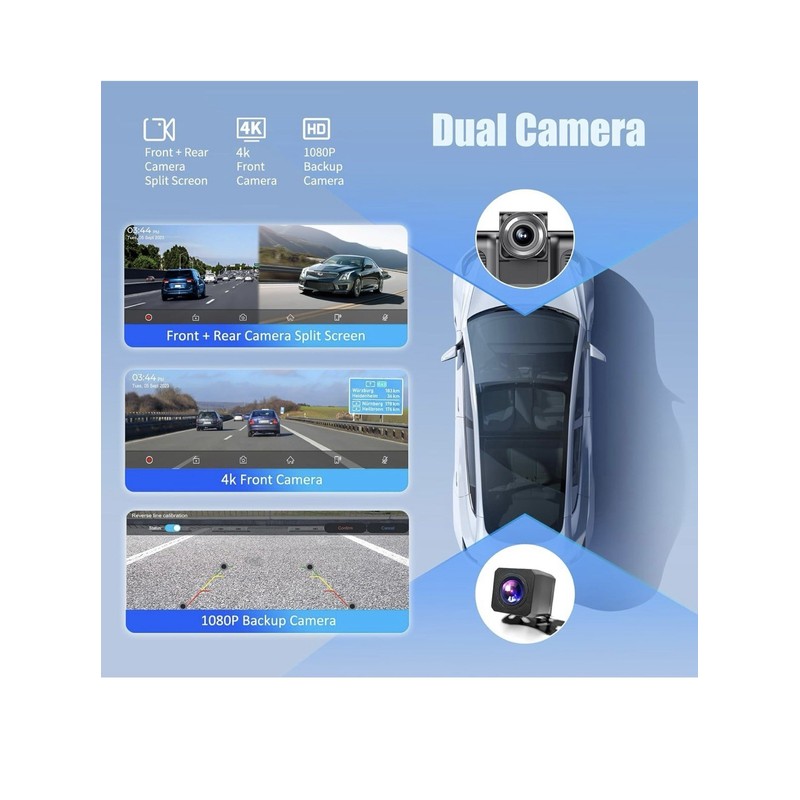 M CARKUMI Wireless Carplay Screen for Car, 10.26" Portable Car