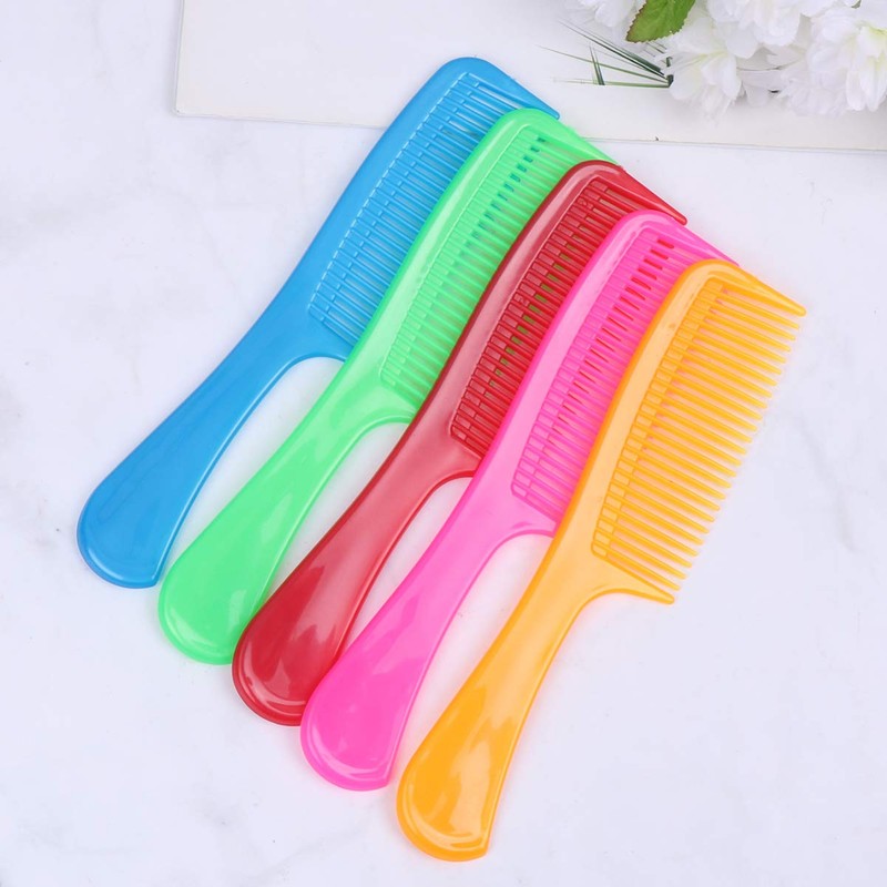 Minkissy 15pcs Plastic Hair Combs Colourful Detangling Unbreakable Long Handle