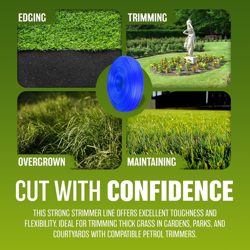 6 Pack Garden Trimmer Line - 15m x 2mm Heavy
