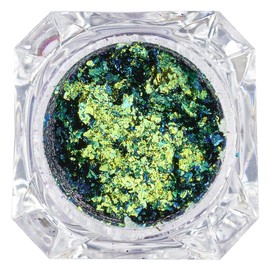 Stargazer Duochrome flakes, colour shift mezermising, loose glitter colour in green blue
