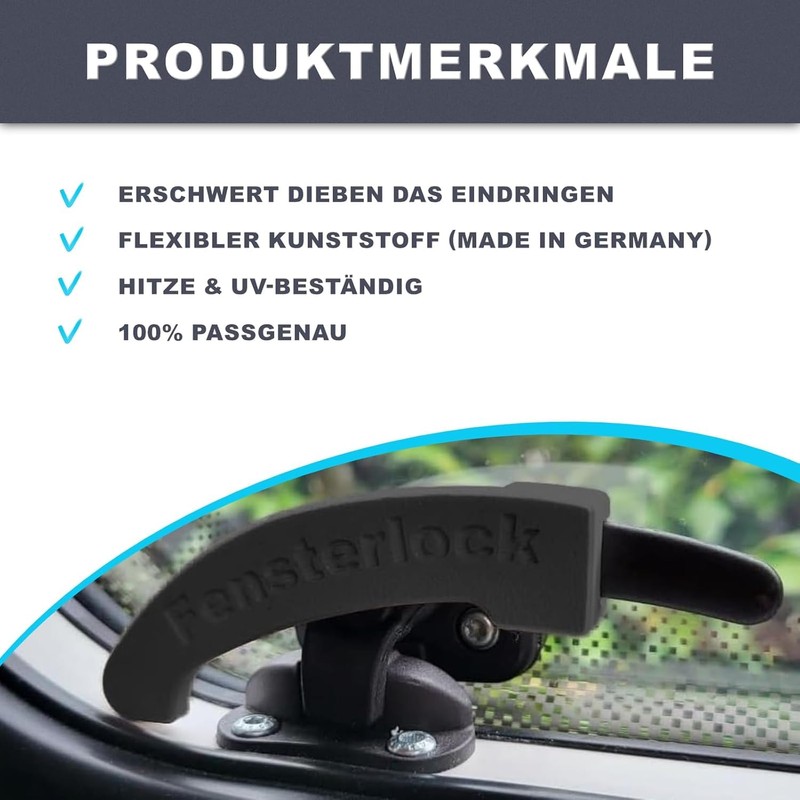 3D-Druck Camper Window Locks in Black/Burglary Protection/Latch for Dometic Seitz