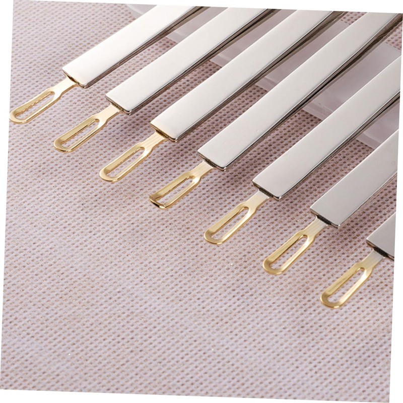 Healeved 2pcs Stainless Steel Eyebrow Tweezers Set Clamps Angled Eyebrow