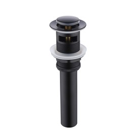 KES Bathroom Sink Drain with Overflow Pop Up Drain Assembly Vessel Sink Stopper Matt Black, S2007A-BK