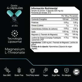 Eternal Nutrition Ultra Pure Treonato Magnesio Liposomal 150 Cápsulas Alta Biodisponibilidad Porciones 2100 Memoria Concentración Claridad Mental