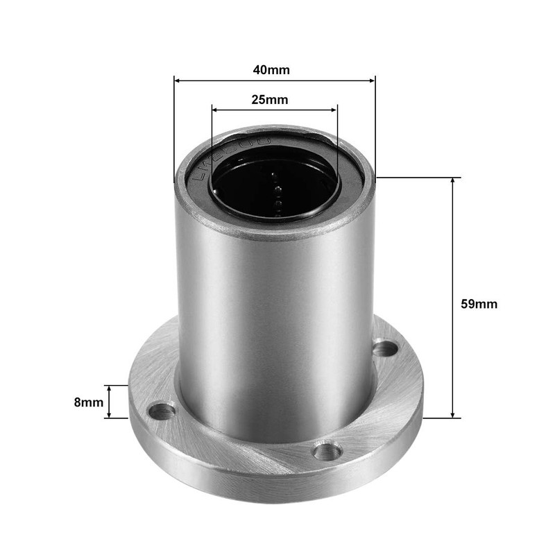 uxcell LM25UU Round Flange Linear Ball Bearings, 25mm Bore Dia,