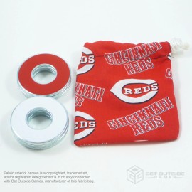 Get Outside Games 8 VVashers™ w/ Cincinnati Reds Fabric Bag | Washer Toss / Washer Game Washers