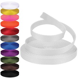 Rope and Cord Nylon Webbing – 1/2 in. Multipurpose Webbing for Cargo Straps, Pulley Lines, and More! – White, 5 Yards