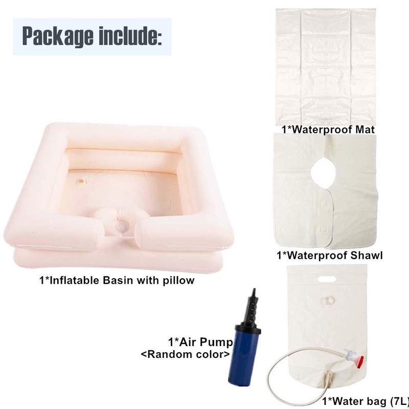 Inflatable Bedside Shampoo Basin - Hair Washing Bedside Shower System