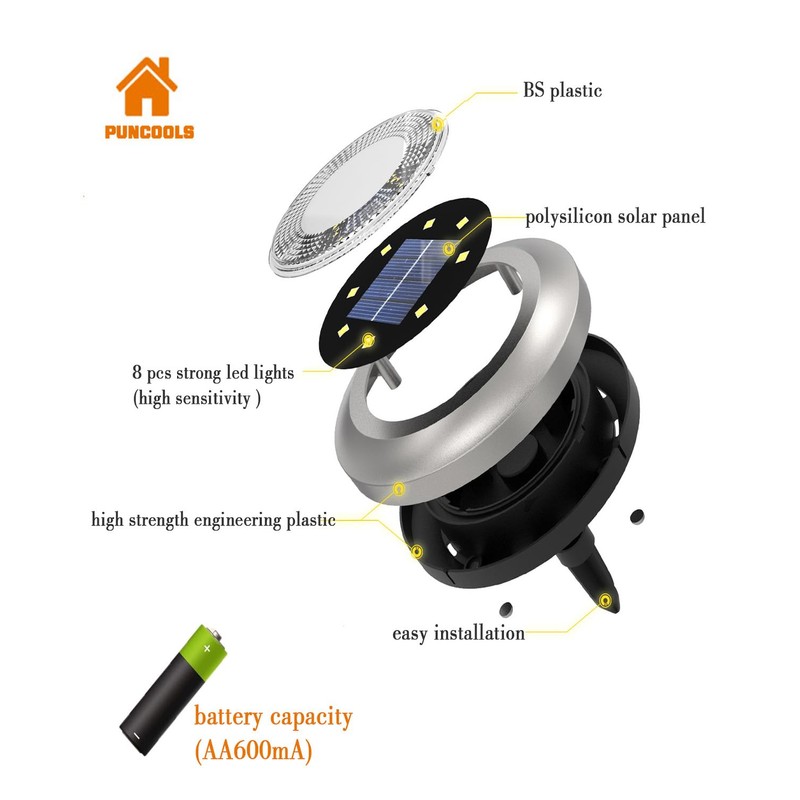 Solar Lights,Solar Lights Outdoor Garden,8 Pack Solar Ground Lights,Waterproof Solar