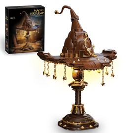 Vziimo Magic Hat Lamp Building Set, MOC Hary Brown Gold Style Lamp Set with Stars and Chains, Collection Idea Home Décor Gift Toy for Teens Adults 14+ (698PCS)