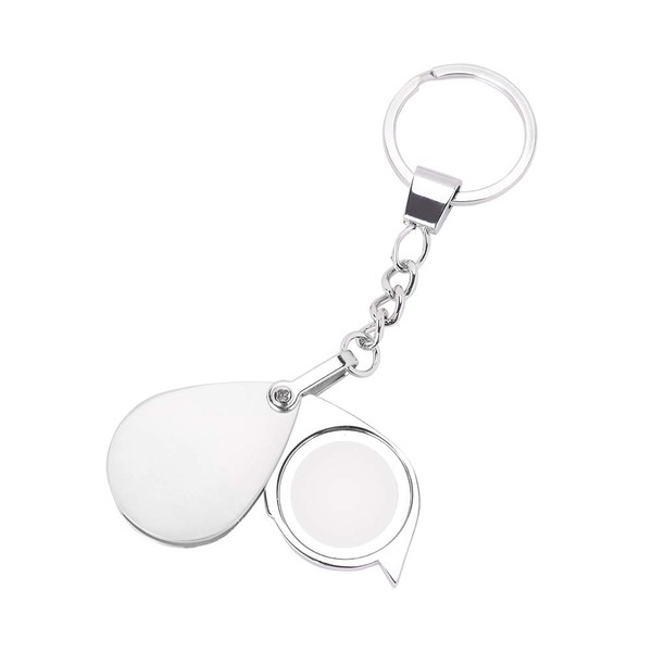 15X Portable Folding Magnifier Metal Pocket Loupe Keychain Key Ring