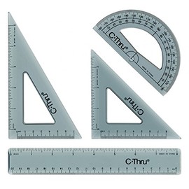 Westcott Measuring Tool Set with Ruler, Triangles and Protractor