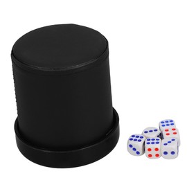ABOOFAN 1 Set Portable Dice Cup with Lid Includes Dice Artificial Shaker for Board Games Parties Family Fun for Quiet Rolling