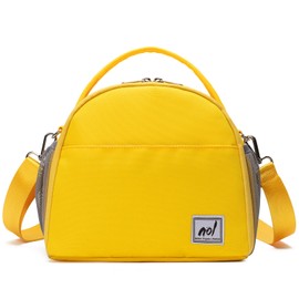 Lunch Bag Insulated Cooler Bag for Women Nylon Waterproof Lightweight Lunch Box Organiser (Yellow)