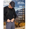SIORO Merino Wool Base Layer - Mens 100% Merino Wool