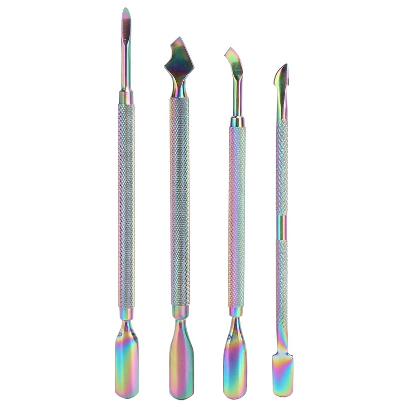 4pcs Stainless Steel Nail Cuticle Pusher Cuticle Trimmer Remover Set
