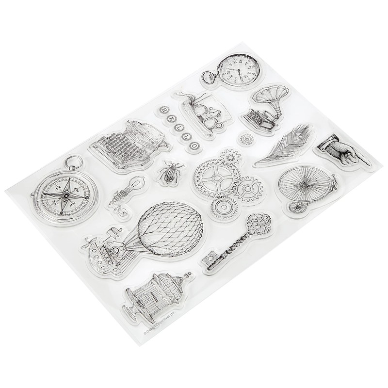 Creativity Essentials"Steampunk" Stamp Set, Clear, A5, 16-Piece, 0.3 x 14.8