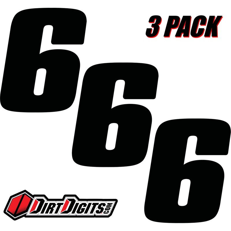 Dirt Digits DD53B-6 Black 5.5" High-Gloss Precision Die Cut Vinyl