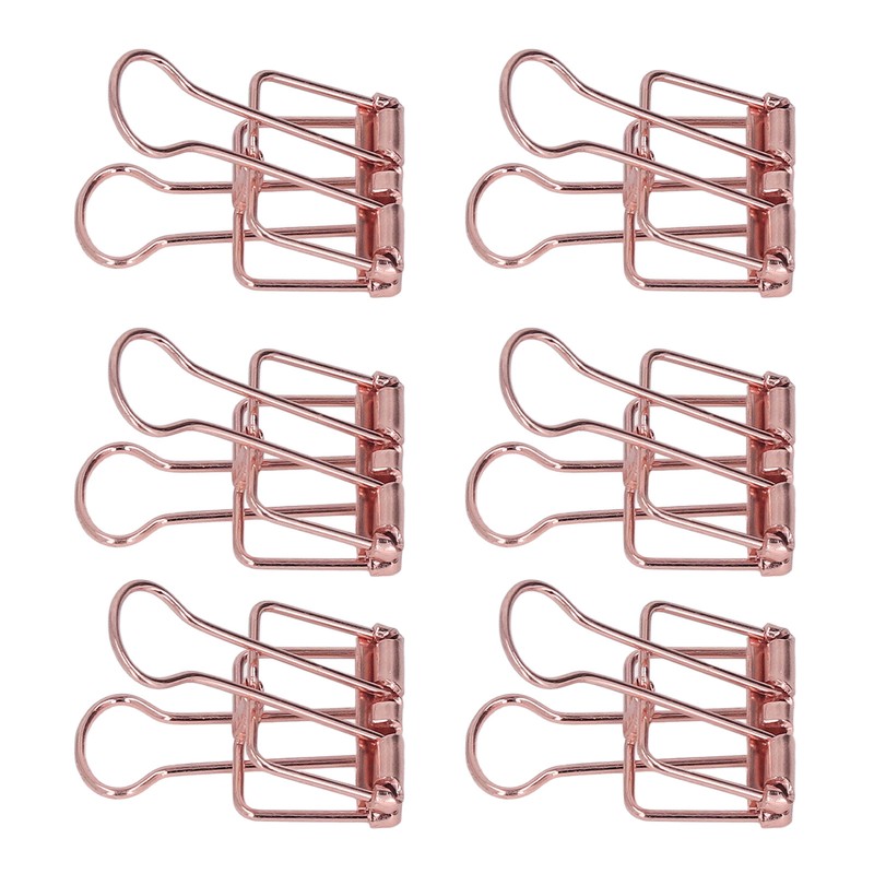 19mm 80pcs Binder Clips Strong Clamping Force Metal Hollow Tail