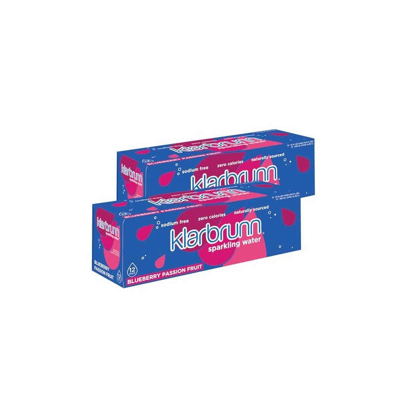 Klarbrunn Sparkling Water, Blueberry Passionfruit, 24 Pack