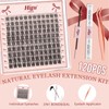 Higu clace Wispy-Cluster-Lashes-Kit, 120pcs Wispy-Lash-Clusters-Kit D Curl Natural Individual Lashes