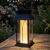 Solar Lantern Outdoor Waterproof ,Black Heavy Duty Metal Solar Powered