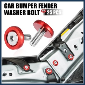 INFINAUTO Car Bumper Fender Washer Bolt Engine Bay Dress Up Kit Red Stylish Design