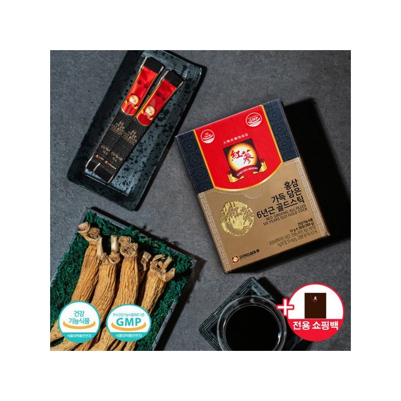 Koryo Ginseng Distribution 홍삼 가득 담은 6년근 골드스틱 12g x