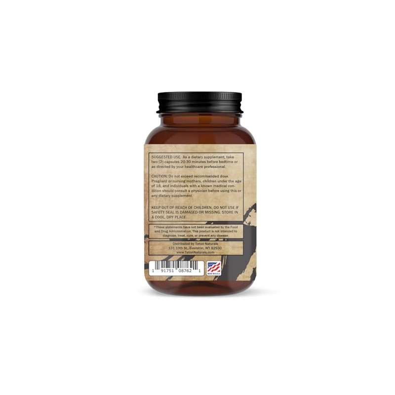 Teton Naturals Sleep Easy Supplements 60 Capsules