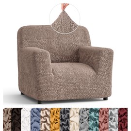 PAULATO BY GA.I.CO. Chair Cover - Armchair Cover - Armchair Slipcover - Soft Polyester Fabric Slipcover - 1-Piece Form Fit Stretch Furniture Protector - Microfibra Collection - Marsala (Chair)
