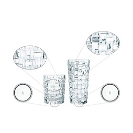Nachtmann Spiegelau Bossa Nova 12-Piece Drinkware Set - Highball & Lowball Glasses, Basketweave Design, Dishwasher Safe Crystal Glass - Ideal for Cocktails & Whiskies, Restaurant & Barware Essentials