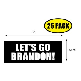 Tampa Printing 25 PACK 3.37"x 9" LETS GO BRANDON Sticker Decal Gift MAGA Trump BS0345