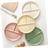 Housoutil Ceramic Divided Plate for Adults Three-Compartment Portion Control Dish