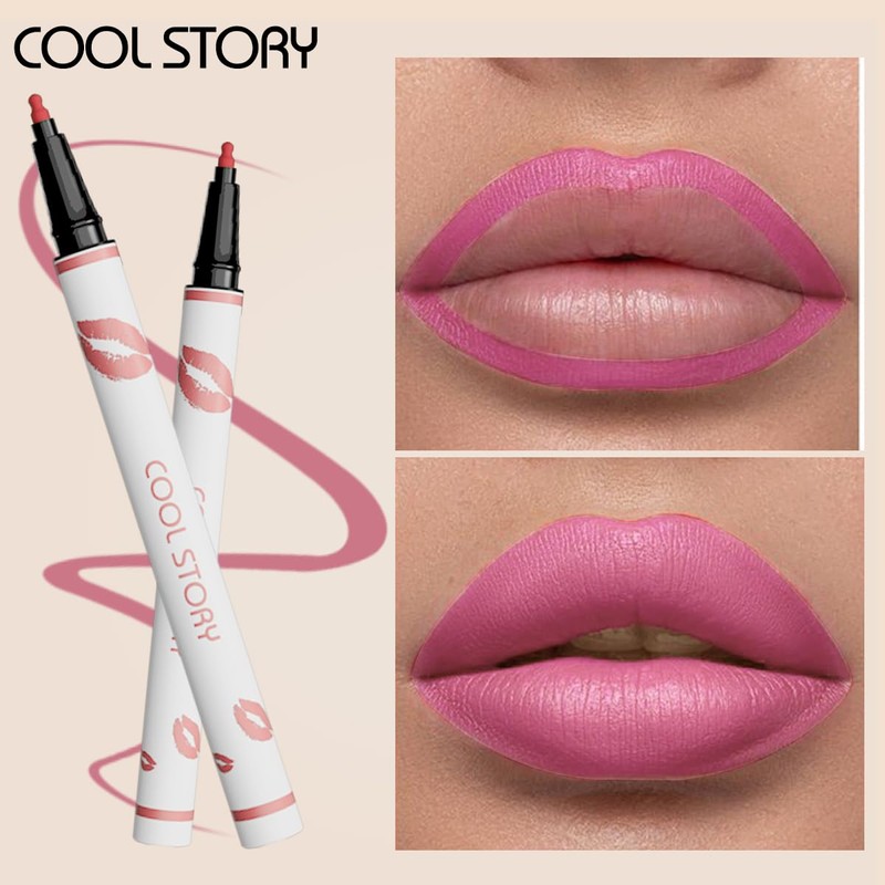 Matte Lip Liner Pencil - Waterproof, Non-Fading, Long-Lasting Plump Effect