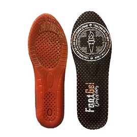 FootGel Outdoor/Sports Gel Insoles with Orange Essence, Gel Soles, Moulded Soles, Insoles (Supplied in Pair), black / orange