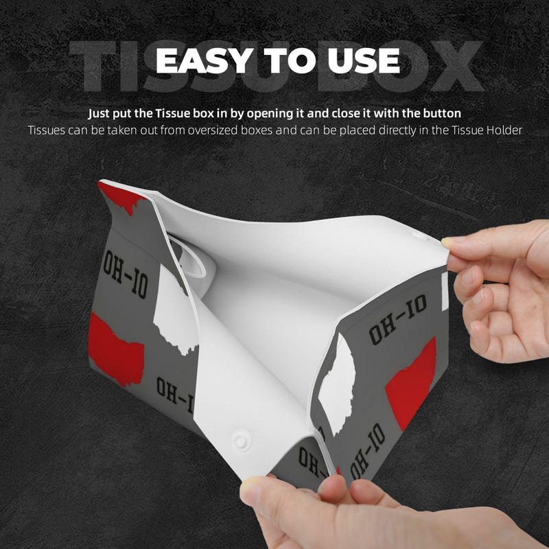 DSSWTP Ohio State Gray Tissue Box Cover Rectangle PU Leather