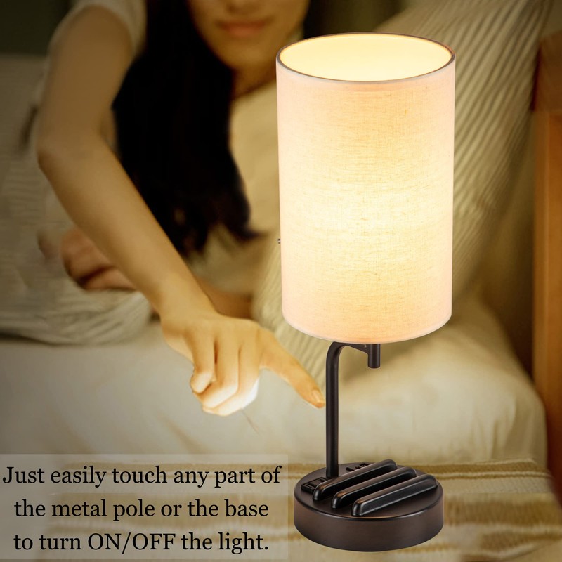 Dreamholder Touch Control USB Table Lamp, Upgraded 3-Way Dimmable Bedside