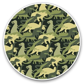 Awesome Vinyl Stickers (Set of 2) 15cm - Green Dinosaurs Camo Dinosaur Fun Decals for Laptops,Tablets,Luggage,Scrap Booking,Fridges #14451