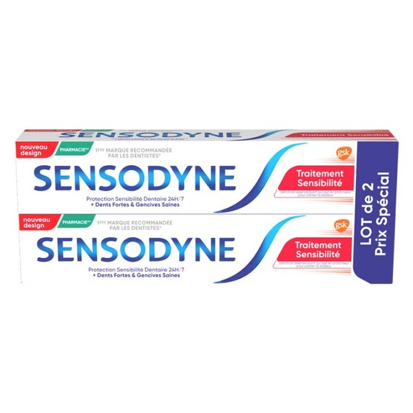 GlaxoSmithKline Sensodyne Dentifrice Traitement Sensibilité 75 ml, Lot de 2 x 75 ml