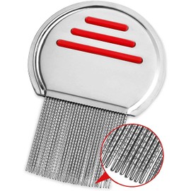 Lice Nit Comb Get Down Stainless Steel Metal Tooth Head Long Teeth/Professional Stainless Steel Nit Comb for Head Lice Treatment,Reusable,Removes Louse Nits (Pack of 1)