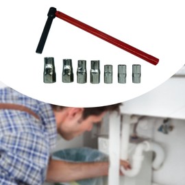 Colcolo Wrench Socket Plumber Back Nut Kit Faucet Wrench Professional with 7 Nut Heads Tap Installation Tools Basin Nut Spanner Set
