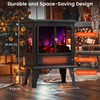 BLITZHOME Electric Fireplace Heater 18'', 3D Realistic Flame, Thermostat Control,