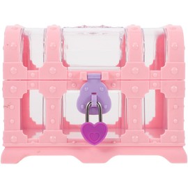 DEARMAMY Treasure Chest Pirate Treasure Chest for Children Pink Treasure Chest Treasure Chest for Children Toy Storage Cube Treasure Chest with Lock Chest Lock Plastic