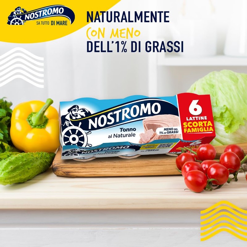Nostromo - Tonno al naturale, 6 lattine da 70gr. Meno